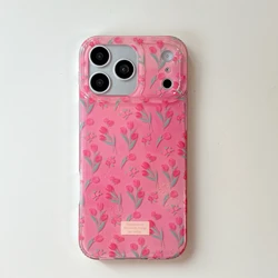 Sweet Elegant Full - Screen Tulips Pattern Spring Vibe Lovely Phone Case Cover - iPhone 15 (1)