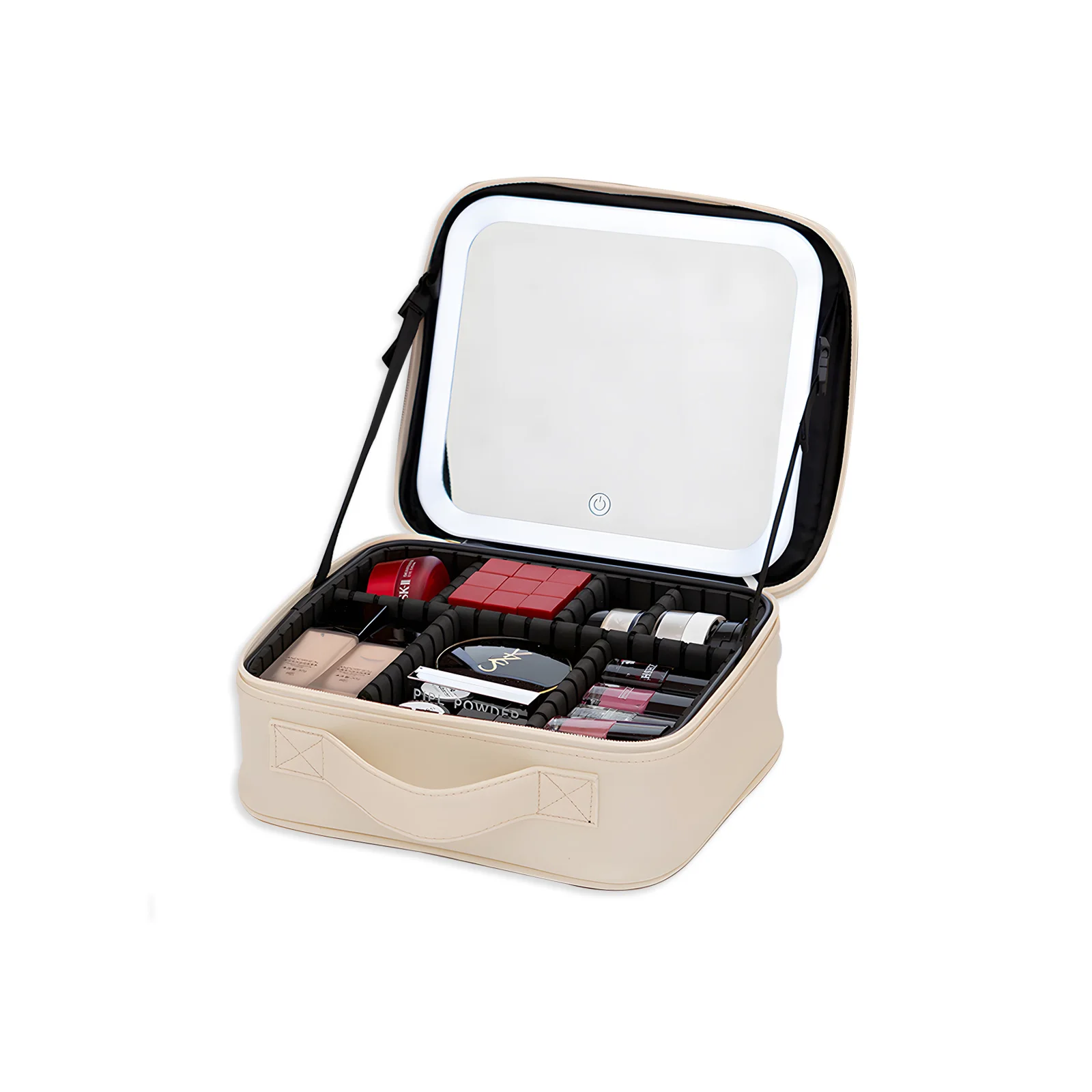 Necessaire de maquiagem na cor preta fechada