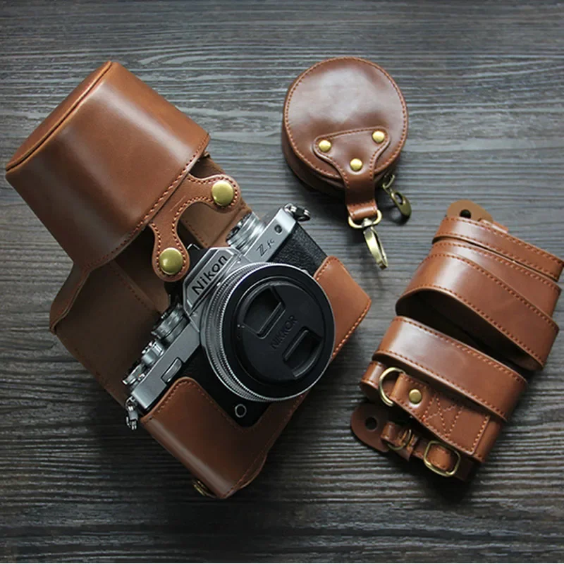 

Luxury Z-fc Case Pu Leather Camera Case Z50 Bag For Nikon ZFC Z-fc Z50 Camera bag Open Battery Strap Mini Case