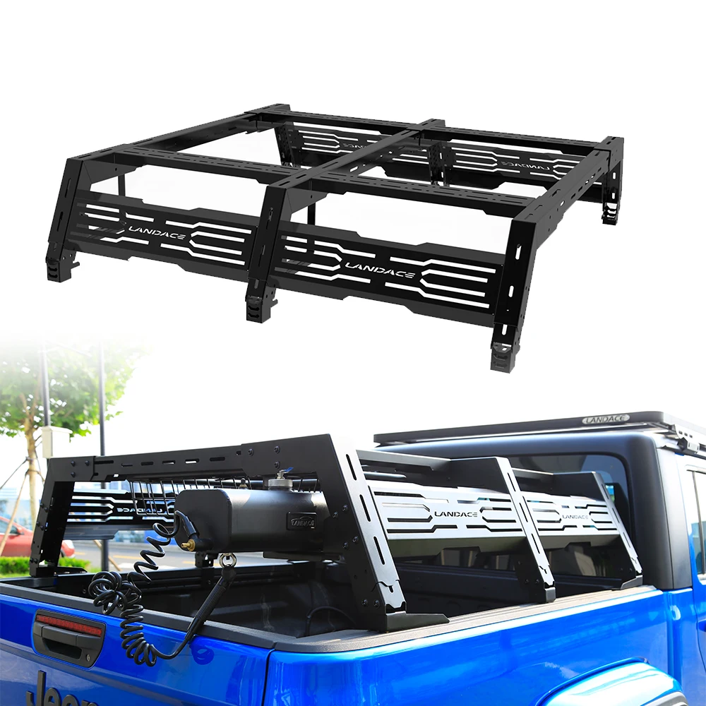 

Hot-Selling Universal Adjustable Roll Bar Steel Carrier Cage Truck Bed Rack Ladder Ute Tub Rack For Jeep JL