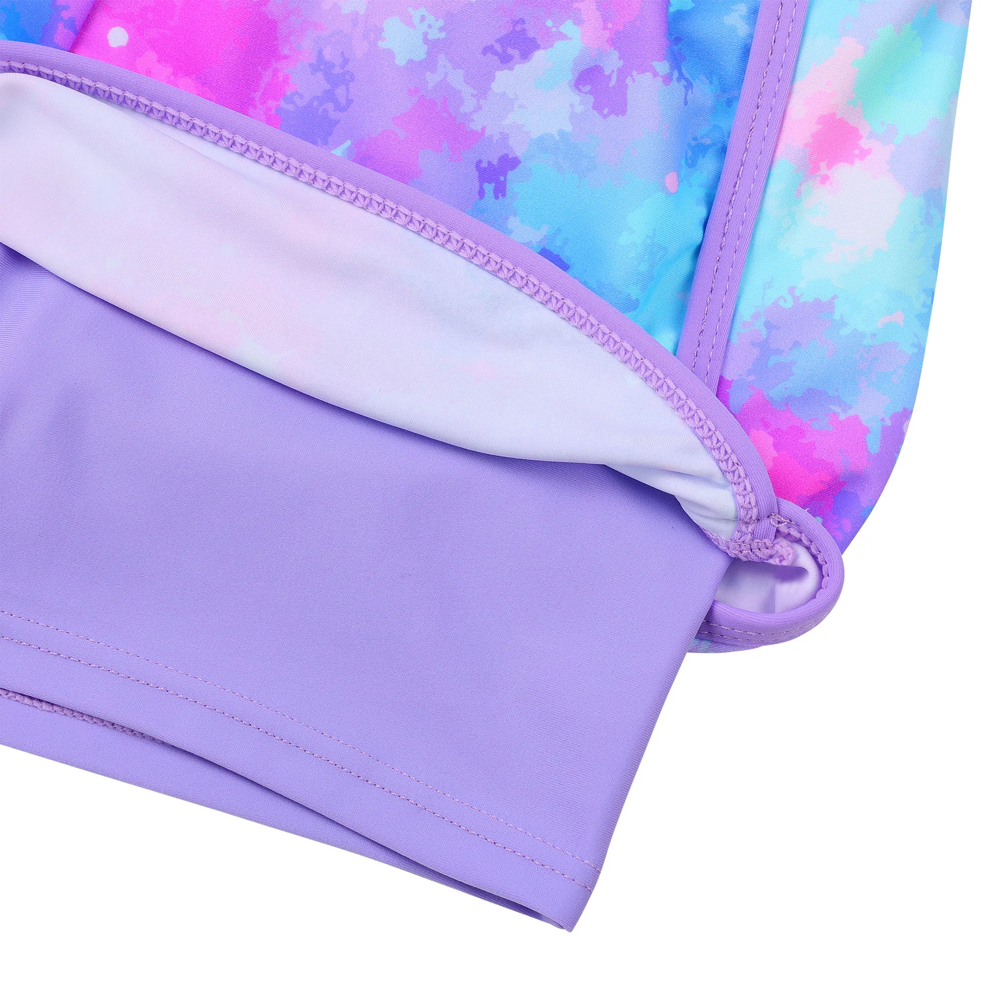 Girls' Long Sleeve Swimsuit UV 50+ Sun Protection Tankini Set Zipper Kids Surfing Bathing Children