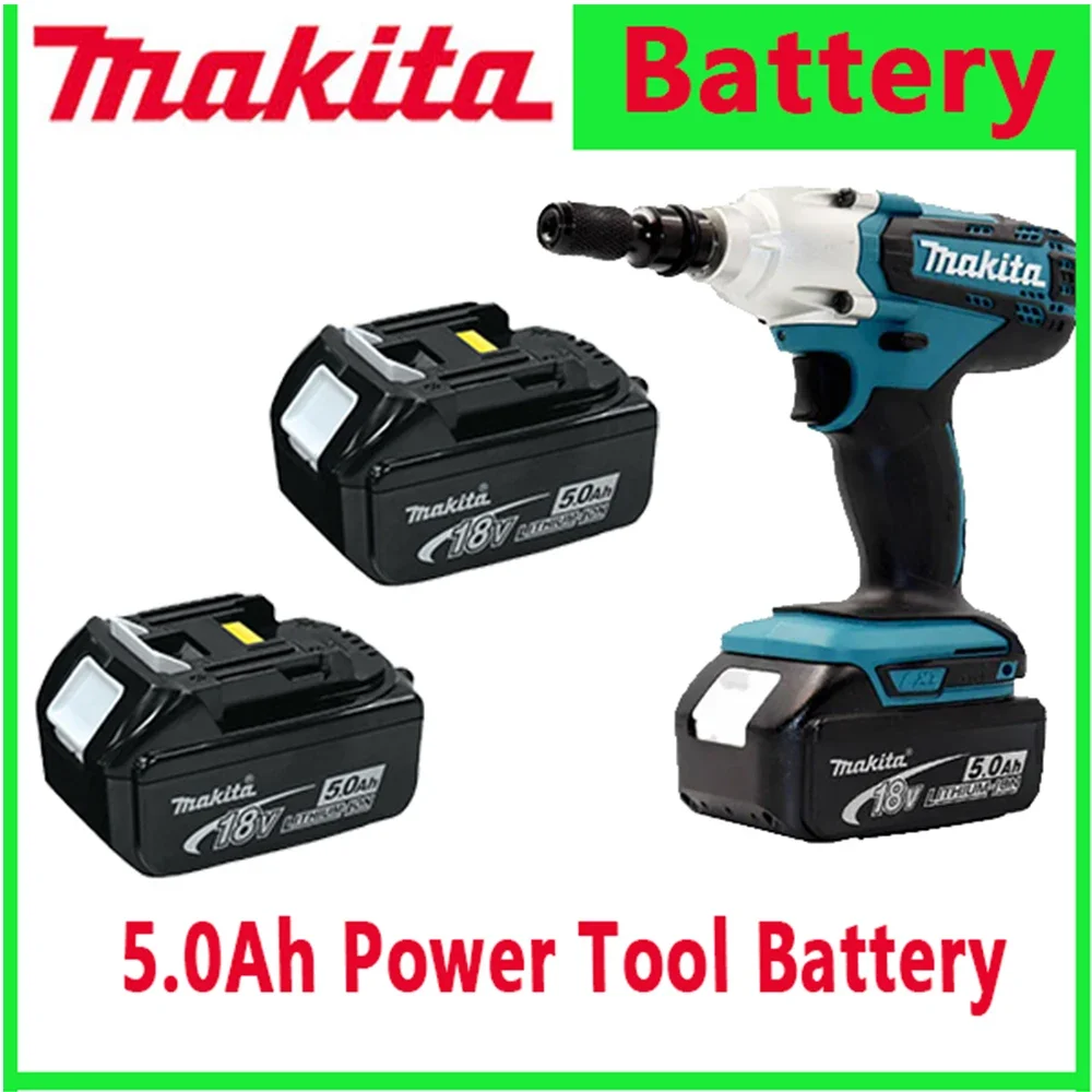 

100% Original Makita 18V Makita 5000mAh Rechargeable Power Tools Battery with LED Li-ion Replacement LXT BL1860B BL1860 BL1850