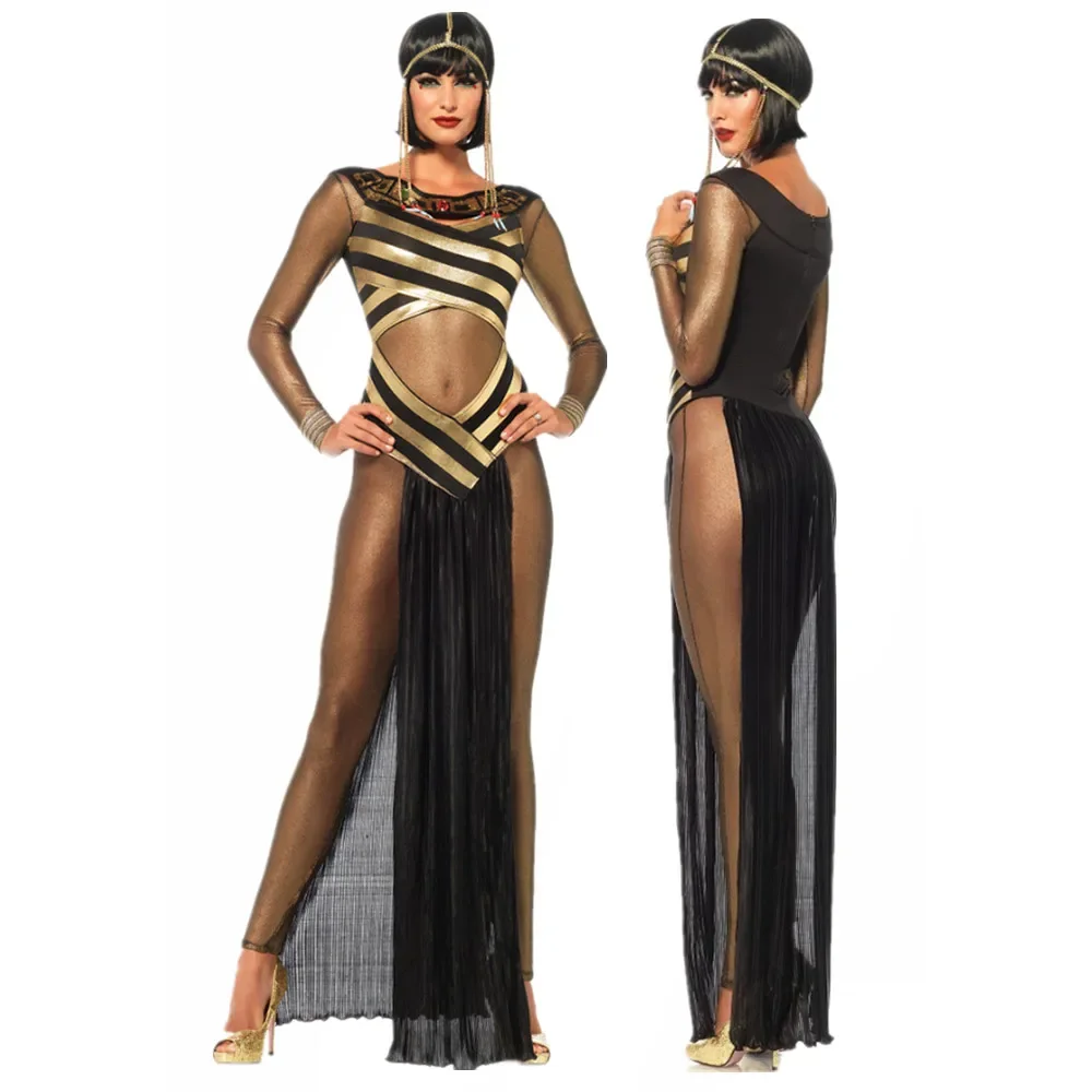 

Halloween Women Ancient Egyptian Cleopatra Costumes for Adult Egypt Pharaoh Queen Cosplay Purim Party Mardi Gras Fancy Dress
