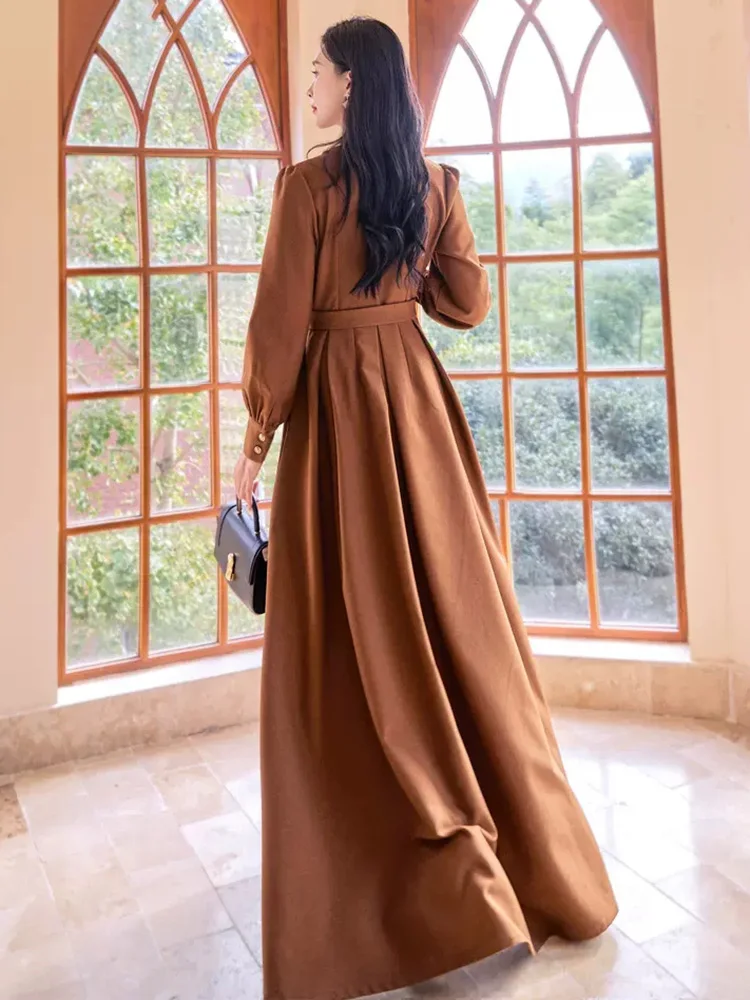 high waisted dress style Cow Print Drop Waist Dress XS Beige/Brown by Lane 201