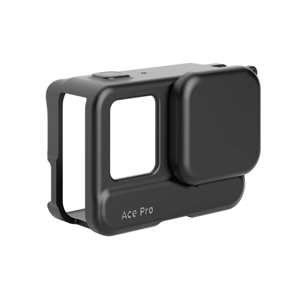 VRIG 스포츠 카메라 실리콘 케이스 보호 커버 케이지, 렌즈 캡 포함, Insta360 Ace/ Ace Pro 카메라 액세서리 호환