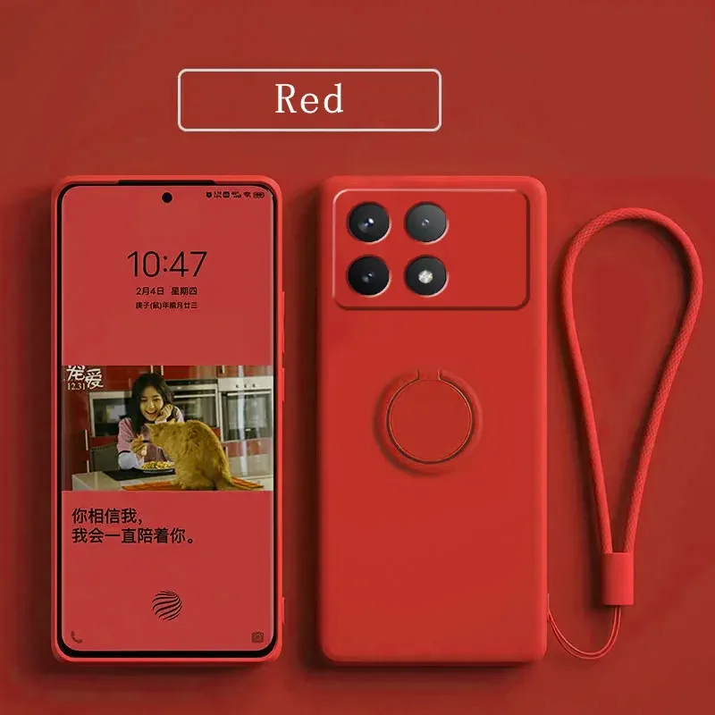 Liquid Silicone Ring Holder Phone Case with TPU Protective Soft Back Cover