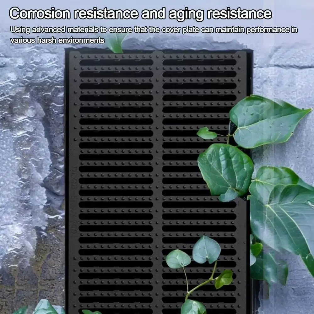 New High Strength Trench Cover Rectangular Resin Plastic Garage Floor Drain Black Grates Drainage Basement