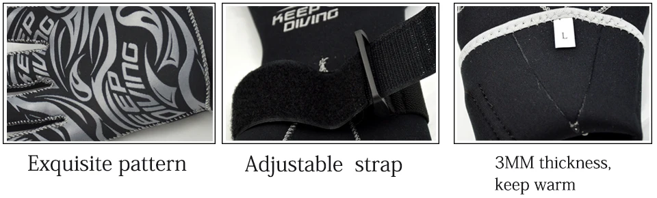 KEEP DIVING 3MM Genuine Neoprene Gloves Anti Scratch and Keep Warm for Scuba Diving Winter Swim Spearfishing Kayaking Surfing 6