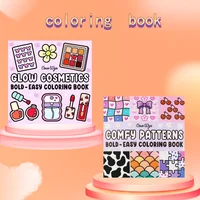 Glow Cosmetics Bold & Easy Coloring Book for Adult and Teen Makeup Theme Graffiti Painting Book for Friends Holiday Perfect Gift 1