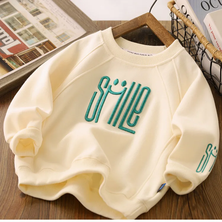 Teen Jungen Sweatshirt Frühling Herbst Neue Einfarbig Brief Drucken Langarm Hoodies Für 4-12 Jahre Kinder Sport Casual pullover – Detail 2