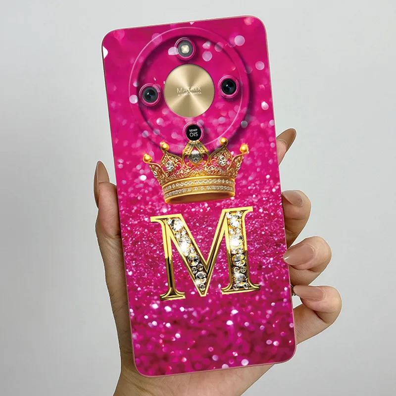 Fashion Initial Letter Couple Phone Case | Soft Silicone TPU Lens Protective Casing