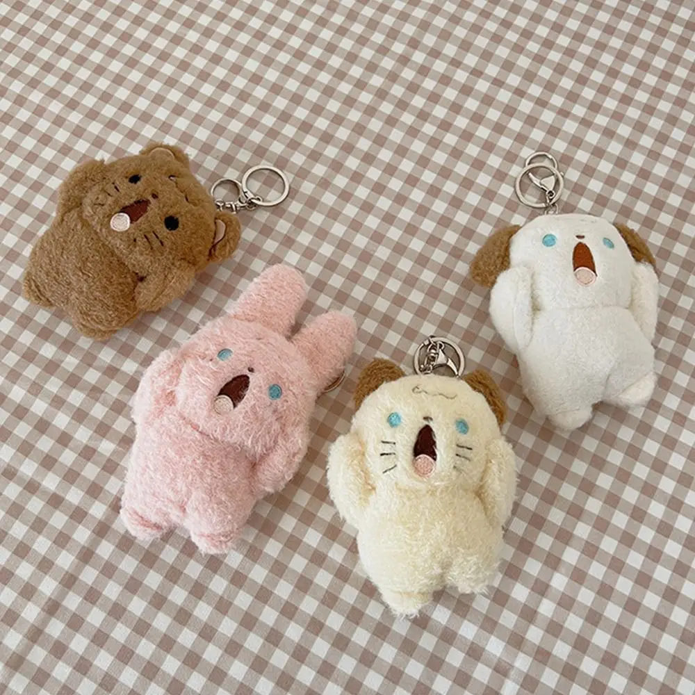 Rabbit Shouting Bear Shouting Dog Bag Decoration Plush Pendant Keychain Backpack Charms Stuff Plush Toy plush keychain,backpack decoration,key chain,plush toy,bunny keychain,balloon dog keychain