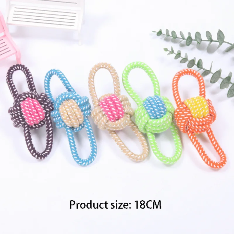 Interactive Cotton Rope Chew Ball For Dogs And Puppy Teething_voghion.com