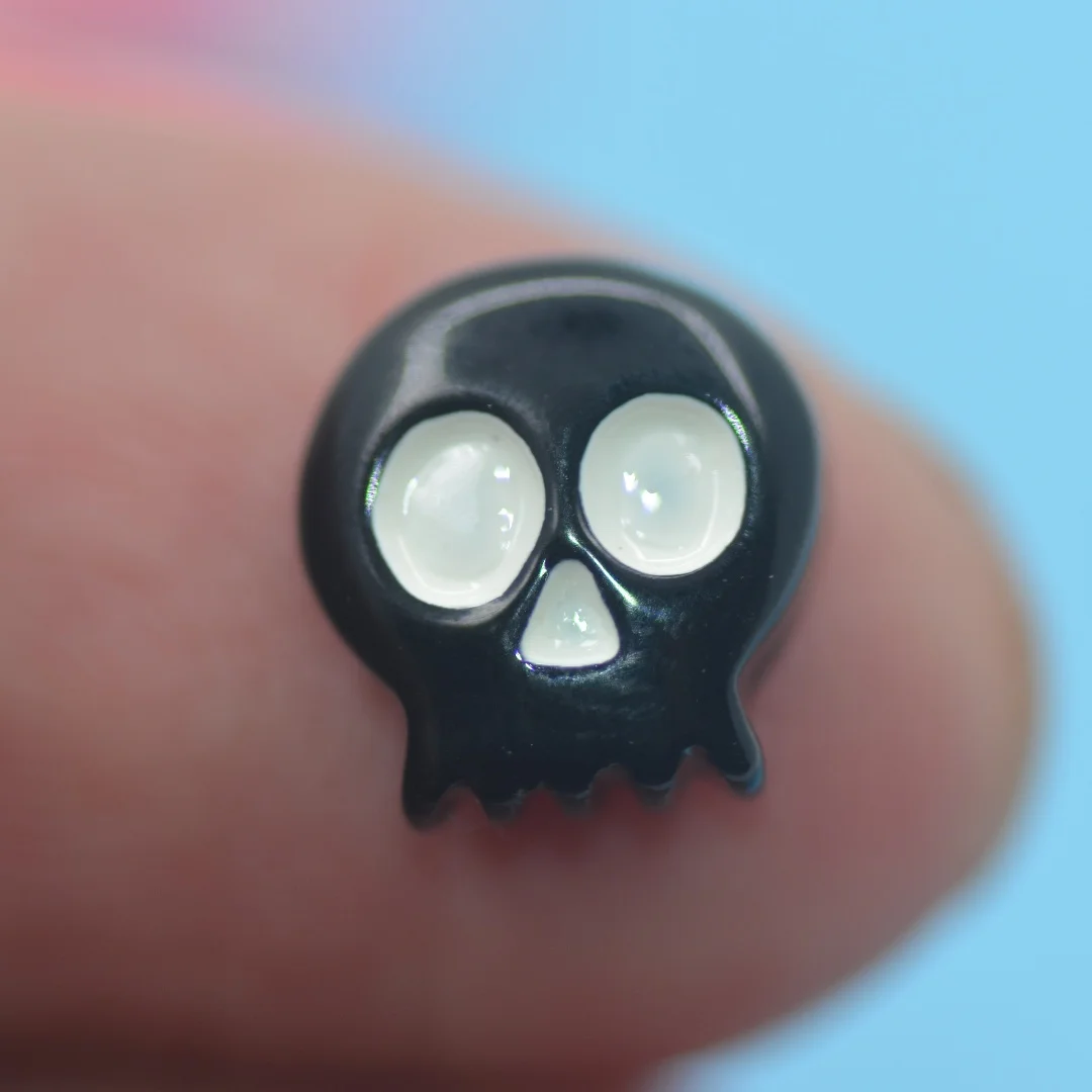 20pcs Resin Tiny Nail Art Skull Decoration Flatback Halloween Skull Cabochon Shake Card Fillers DIY Crafts Party Embellishments images - 6