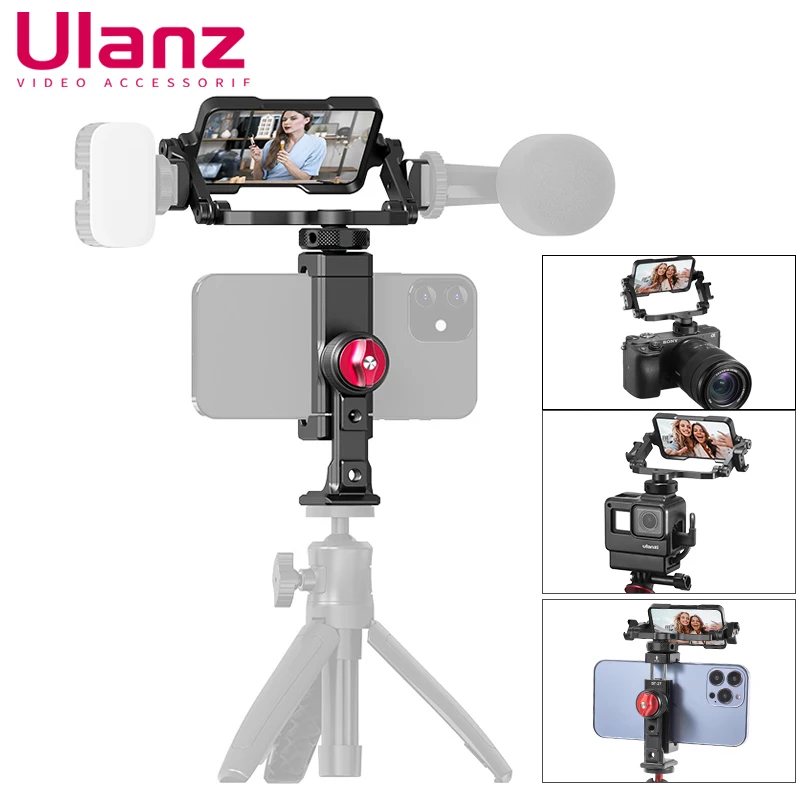 

Ulanzi PT-14 Camera Periscope Flip Mirror Screen Vlog Selfie Bracket Universal for iPhone 13 Pro Max Samsung Smartphone Video