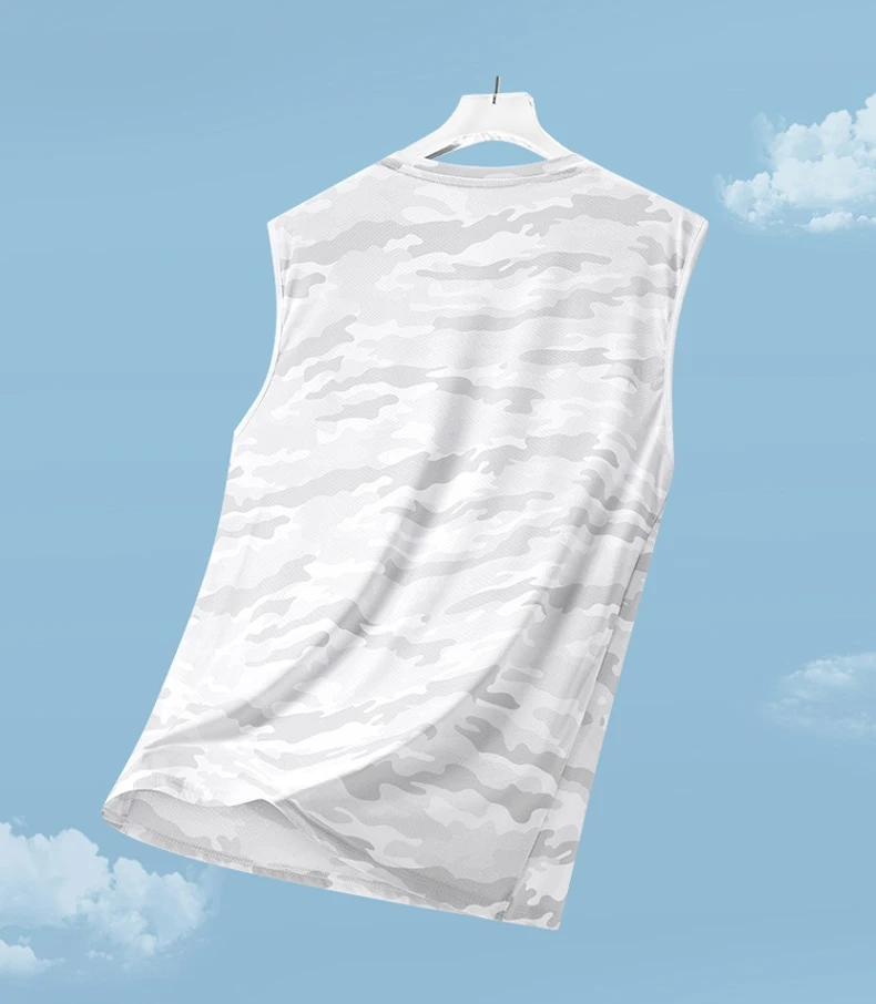 2026 New Camouflage Ice Silk Quick Dry Round Neck Vest Summer Thin Breathable Outdoor Running Trendy Sleeveless Tank Top