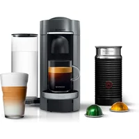 Nespresso Vertuo Plus Deluxe Coffee and Espresso Maker by De'Longhi, Titan with Aeroccino Milk Frother, 110 Volts 1
