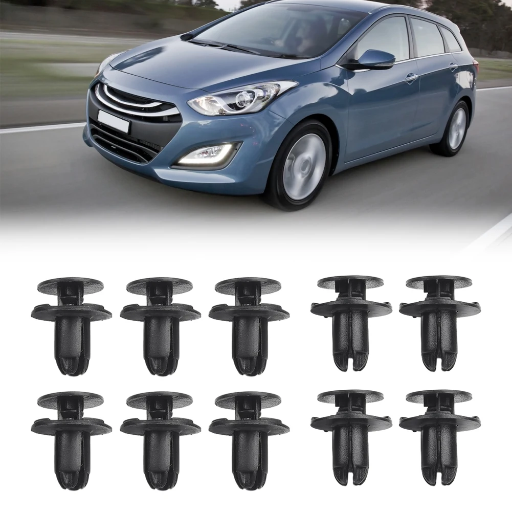 10pcs Hyundai Retain Clips Length 14mm Nylon 14206-08250-B 1420608250B 86595-2T500 Heads Diameters 8mm Auto Fasteners Rivets auto fasteners rivets