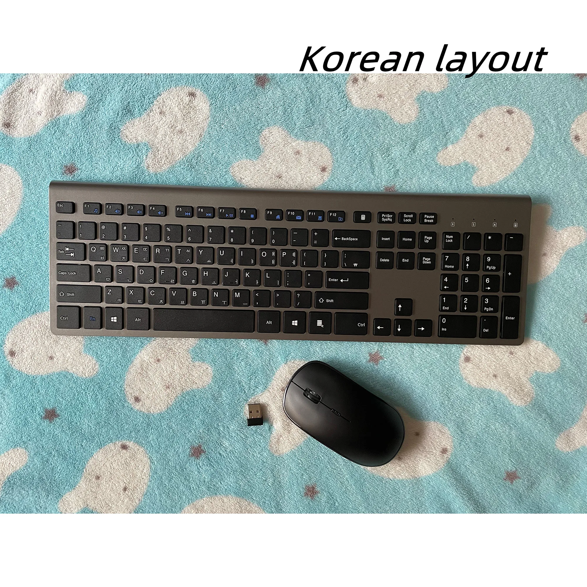 Wireless Keyboard And Mouse Combination, 2.4 Gigahertz Stable Connection Rechargeable Battery, UK/France/Korean/Spain/US_voghion.com