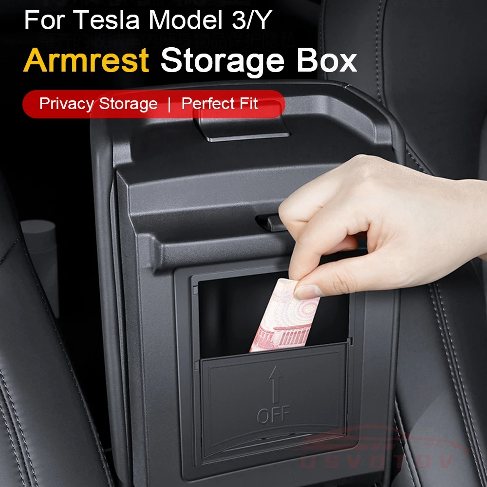 

Tesla модель 3 Y 2022 2021 органайзер для Центральной Консоли Подлокотник скрытый ящик для хранения лоток авто подлокотник держатель для рук чехол ...