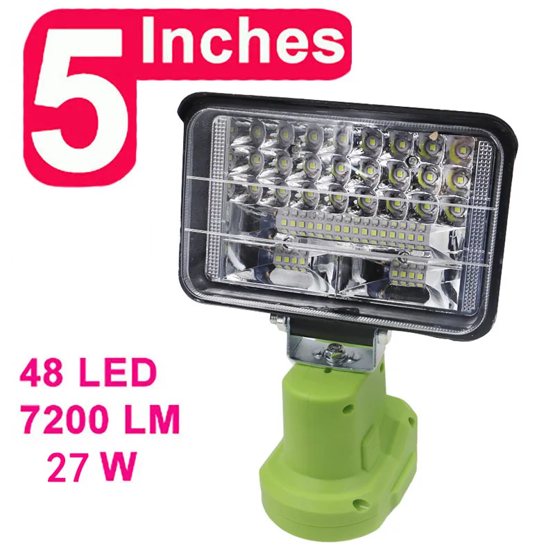 LED Alarm Work Lights Flashlight Electric Torch Spotlight Car Lamp For RYOBI 14.4V 18V Lithium Nickel One + Battery P108 P104 portable flashlight portable spotlight
