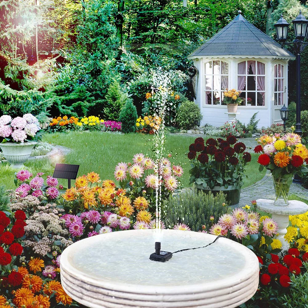 2.5W Solar Fountain Pump with 6Nozzles Solar Powered Pump with Stake Panel Kit for Bird Bath Pond Garden and Other Places solar fountain solar fountain pump garden pond fountain solar water pump bird bath bird bath supplies fountain nozzles