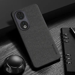 Elegant Leather Wood Grain Case - Simple, Lightweight, and Durable Cover - Honor 90 5G (Black)