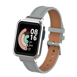 Genuine Leather Strap for Smartwatch - Elegant Wristband & Belt Accessories (Light Gray)