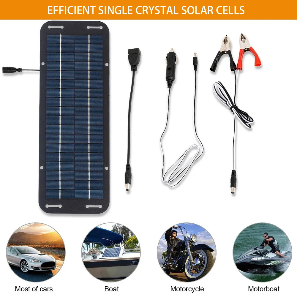 

Solar Panel kit 30W 12V Portable Rechargeable Solar Panel Alligator Clip Outdoor Solar Cell Power Charger For Caravan Camping