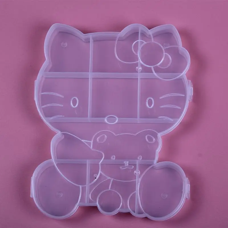 

Sanrio Kawaii Hello Kitty шкатулка для хранения ювелирных изделий, подходит для ожерелий, серег, бусин для ногтей, шкатулка