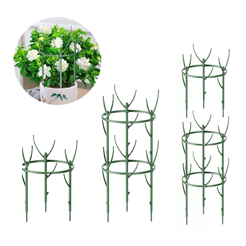 

Plastic Plant Support Pile Half Round Plant Support Cage Flower Climb Stand Stakes Greenhouse Arrangement Fixing Rod Garden Tool