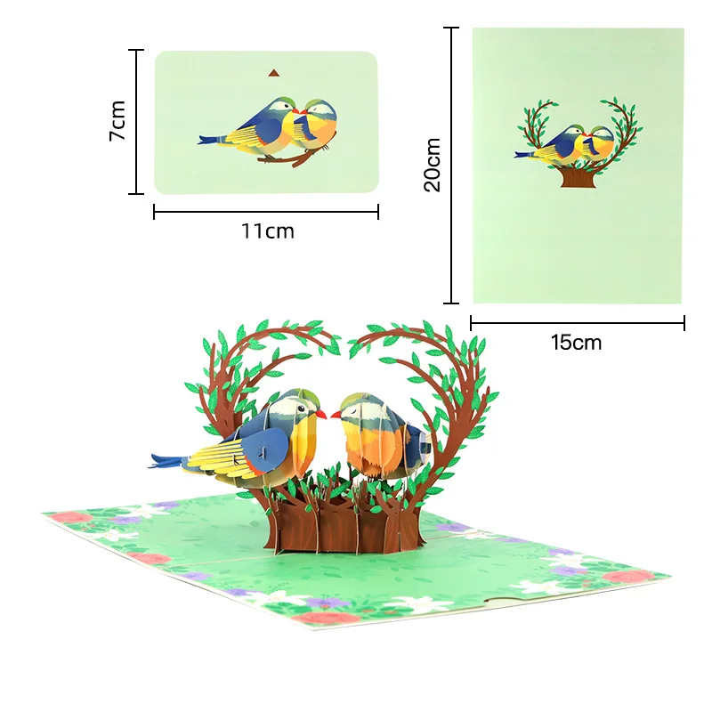 3D Heart Tree Greeting Card Valentine's Day Cards Three-dimensional Anniversary Greeting Card Handmade Creative Gifts