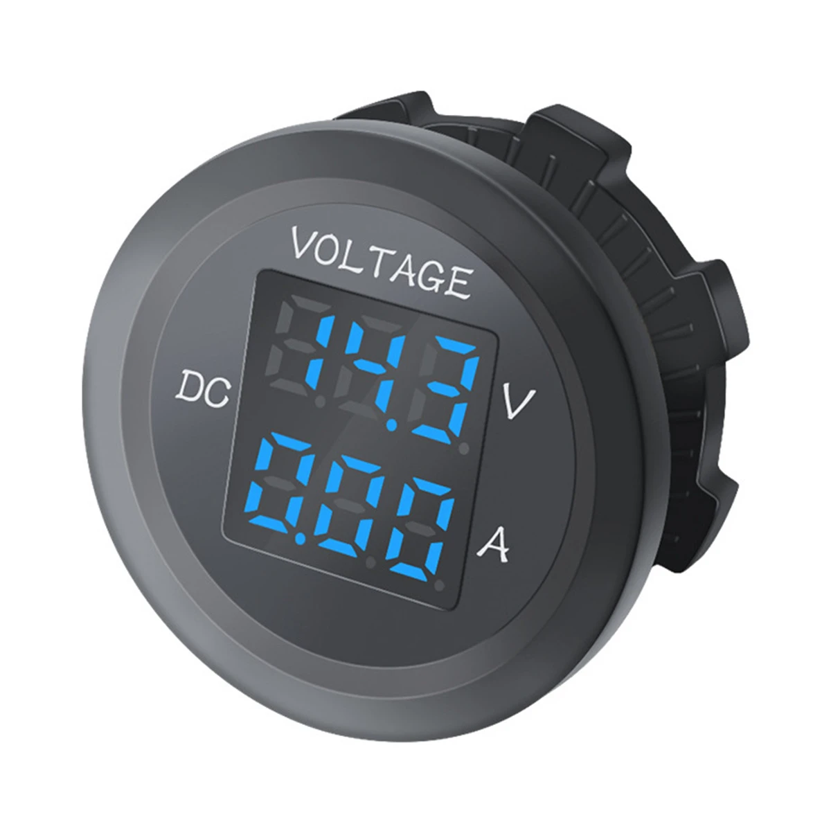 Digital Voltmeter Car Digital Gauge 12-24V Car Mini Waterproof Dual Voltage VA ThreeDigit Round LED Panel Digital Voltmeter Ammeter Tester Monitor Display Voltmeter