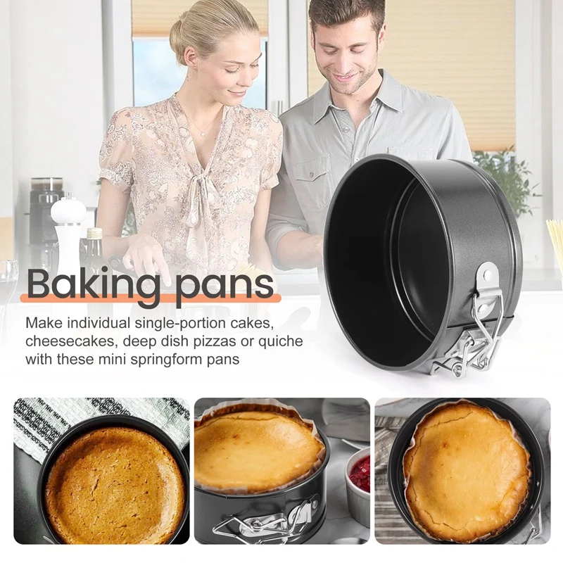 4-Inch Mini Springform Pan Set - 4 Piece Small Nonstick Cheesecake Pan For  Mini Cheesecakes, Pizzas And Quiches - AliExpress