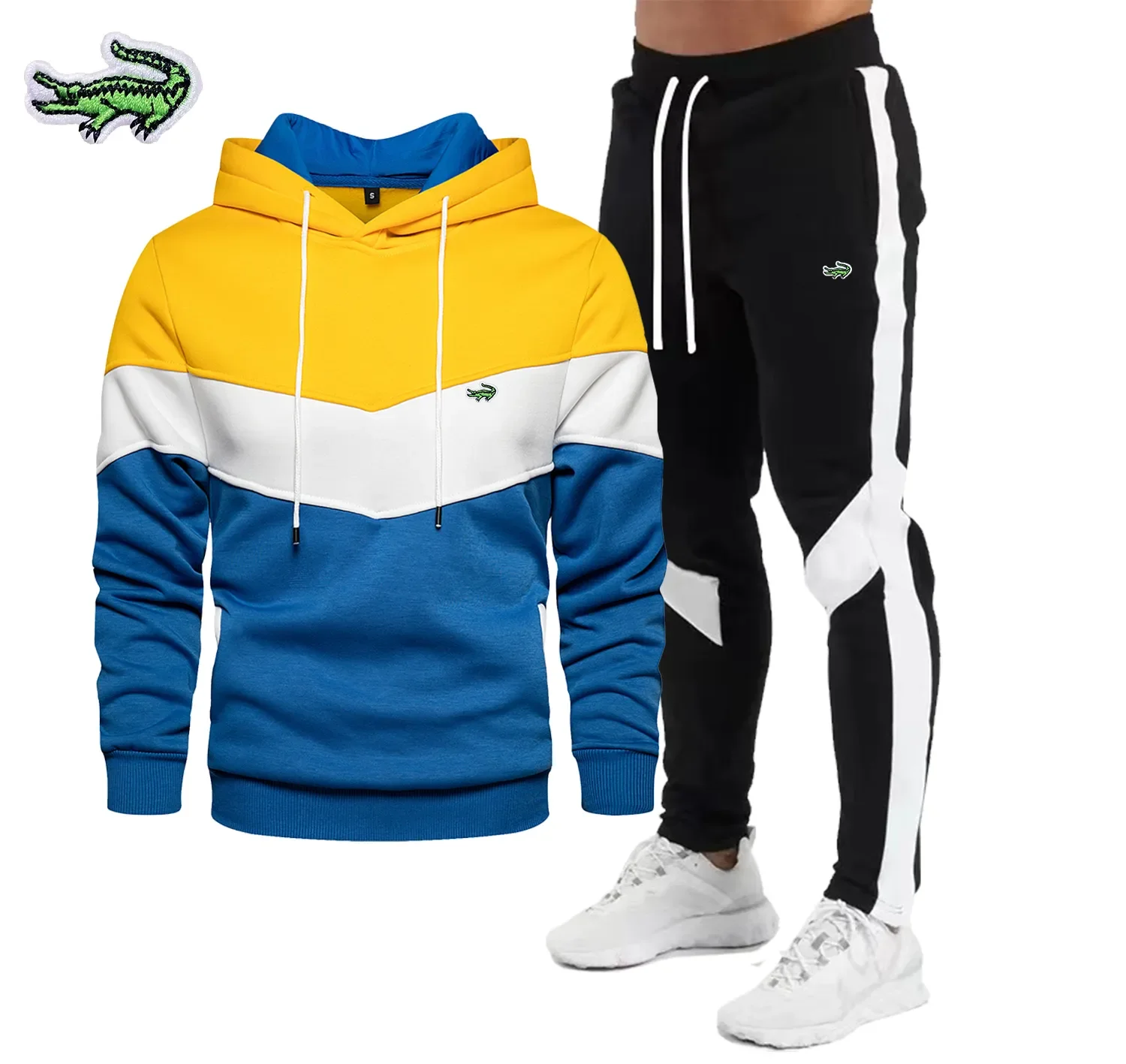 

2023 New CARTELO Embroidery Mens Autumn Winter Sets Hoodie+Pants Pieces Casual Tracksuit Male Sportswear Clothing Sweat Suit