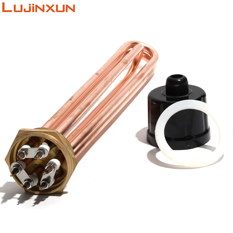Lujinxun 220V Immersion Water Heater DN50/2"  9KW 285mmmm Tube length Copper Parts for Water Tank /Homebrew 4pcs