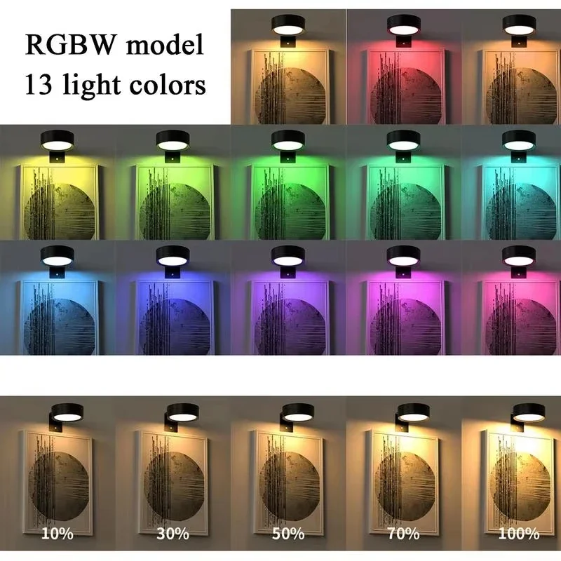 รูปสินค้า ไฟ LED ตกแต่งผนัง 13 สี RGB หรี่แสงได้ ภาพวาด Art Display ไฟแม่เหล็ก Ambient Decor Spotlight แบตเตอรี่