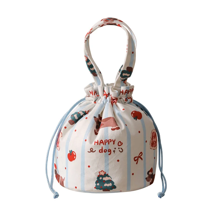 1PC Christmas Gift Bags Multi-Size Drawstring & Tote Bags With Cute Dachshund, Christmas Tree Pattern