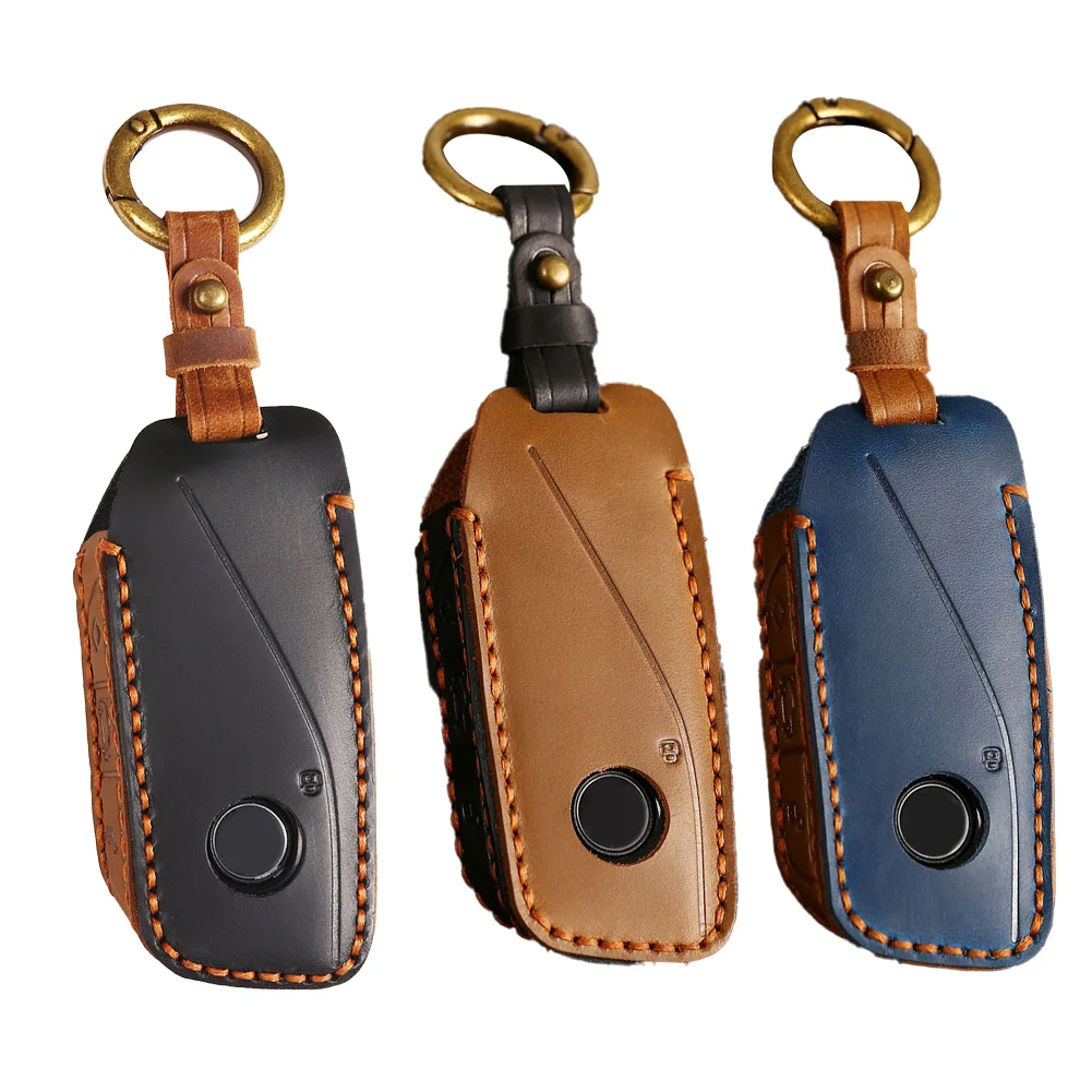

1 Pcs Car Key Cover Leather Key Bag Fob For BMW Ix X7 I7 XM Key Fob Shell Case Cover Car Accessories