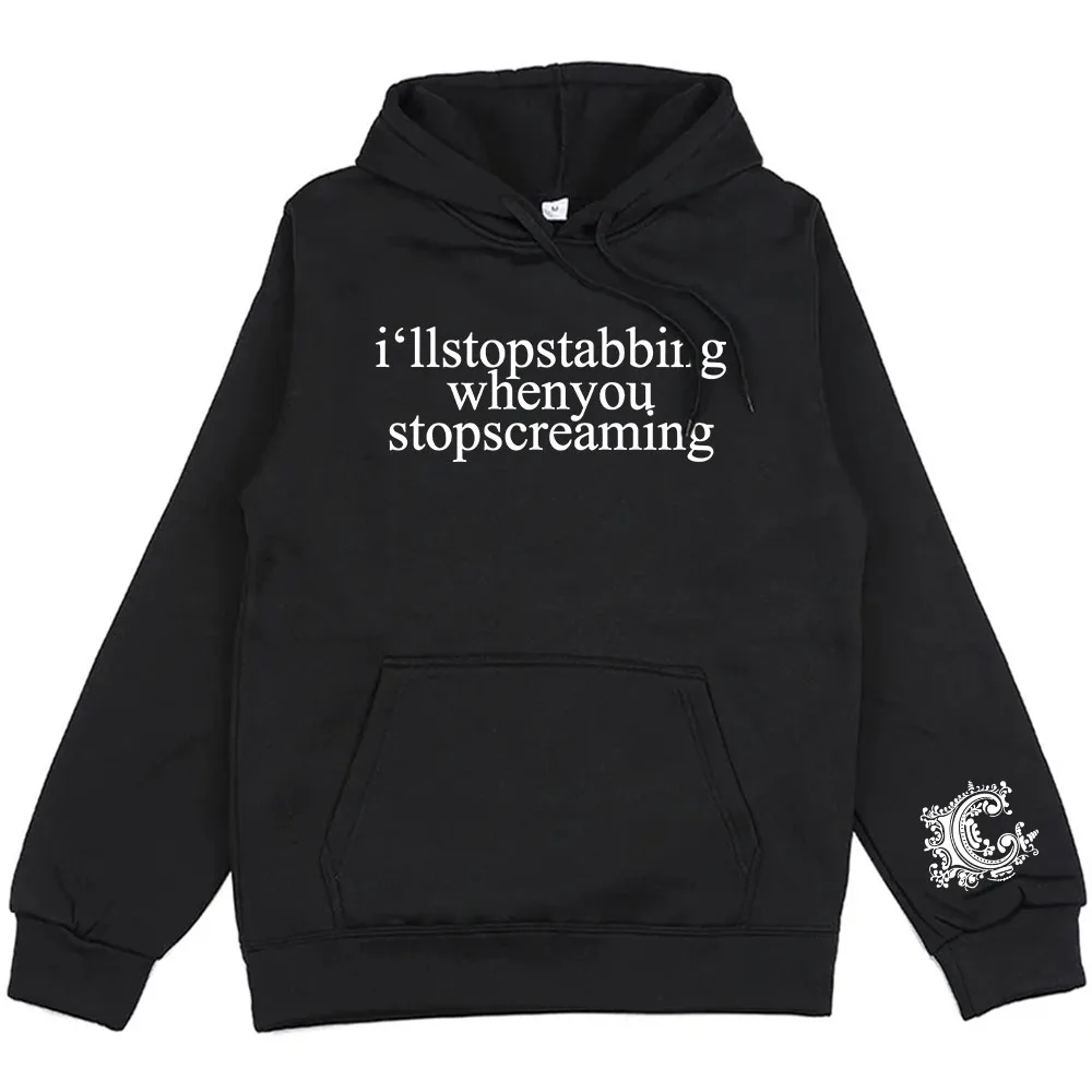 CHIODOS I'll Stop Stabbing Hoodies Mode Langarm Mit Kapuze Sweatshirt Fleece Herbst Männer Frauen Pullover Hip Hop Streetwear