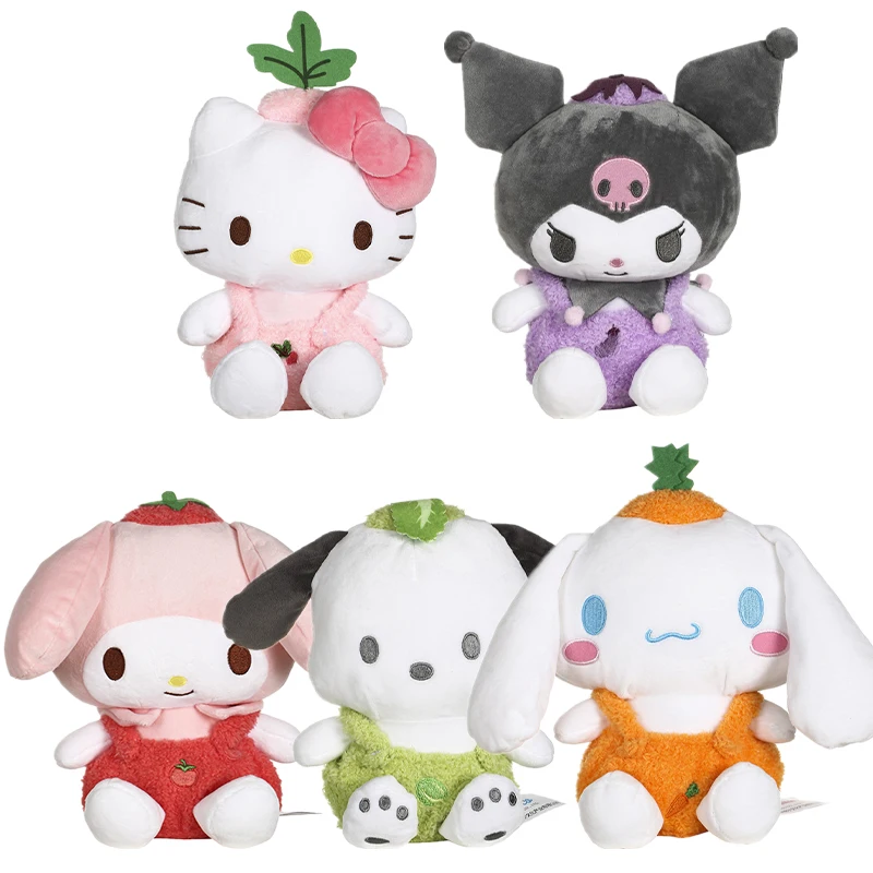 

New 20Cm Kawaii Vegetable Series Anime Plush Doll Toys Kutomi My Melody Cinnamoroll Soft Plushie Stuffed Decor Birthday Gifts