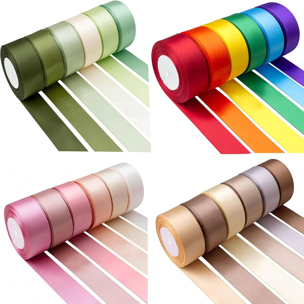 6 Rolls 150yards Assorted Solid Color Silk Ribbon Satin Satin For Wedding Invitation Bouquets Birthday Party DIY Gift Packaging 6 Rolls 150yards Assorted Solid Color Silk Ribbon Satin Satin For Wedding Invitation Bouquets Birthday Party DIY Gift Packaging