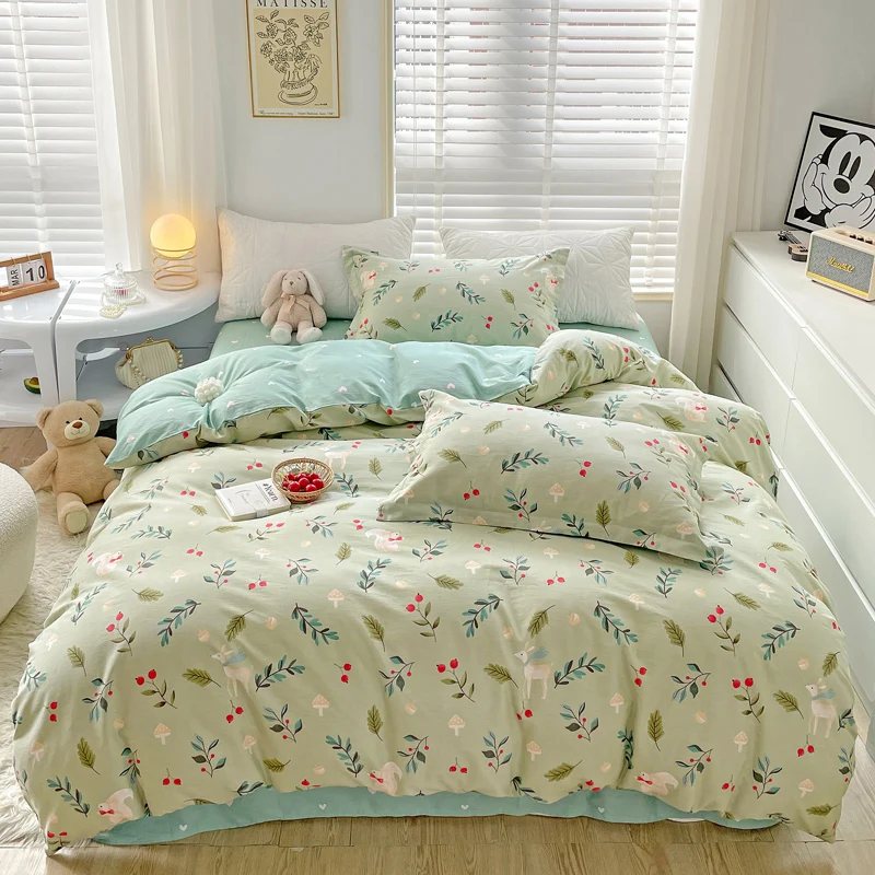 

100 Cotton Nordic Sling Bed 150 Bed Sheet Set Bedding Sets Duvet Cover Quilt Cover Bed Sheet Quilt Sets Bed Linen Comforter Sets