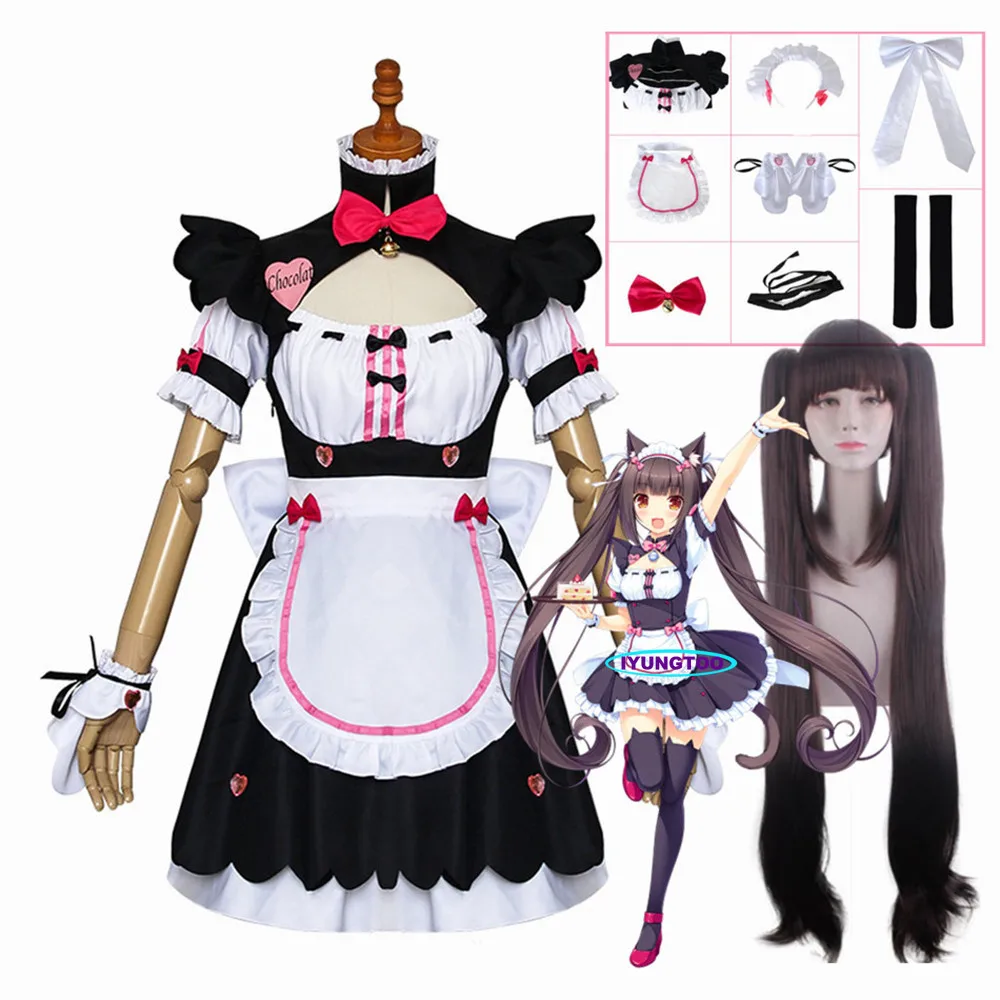 

Anime Chocola NEKOPARA Cosplay Costumes Chocola Vanilla Maid Dress Cat Neko Girl Women Dresses Outfits