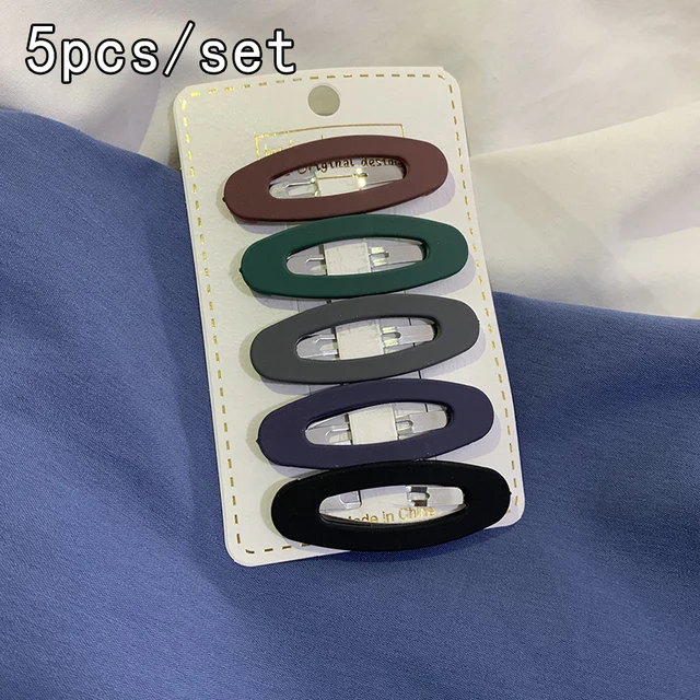 Hairpin Korean Simple Bb Clip Bangs Headdress Macaron Girl Hair Accessories Set Metal Hair Claws Ladies Hairgrip Headwear 5pcs