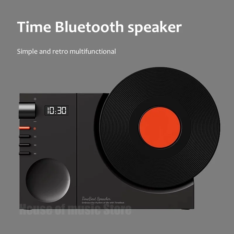 Nuovi Altoparlanti Bluetooth Wireless Desktop Retro Clock Audio Subwoofer Outdoor Portatile Plug-In Card Lettore Musicale Per Regalo Di Compleanno