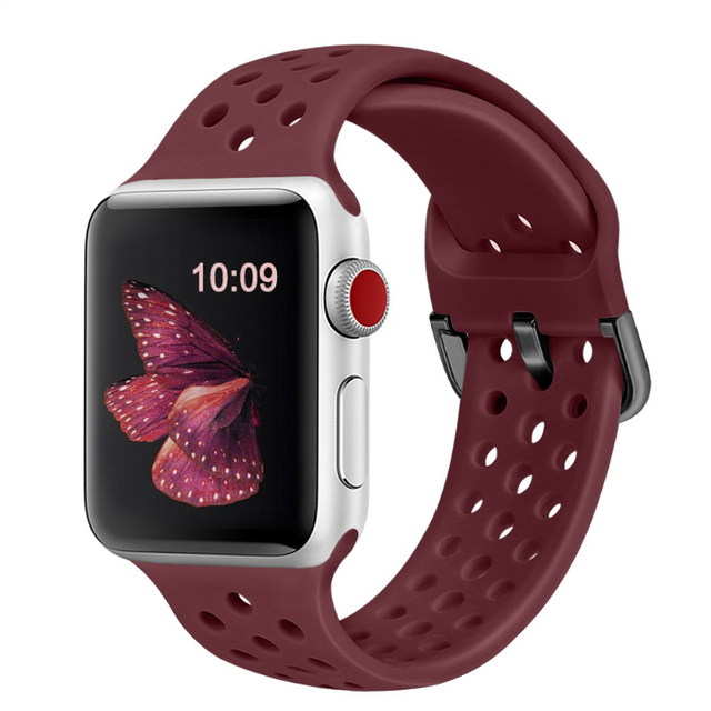 Strap Compatible with Apple watch 44mm 42mm 40mm 38mm Sports breathable replacement strap for iwatch 7 6 5 4 3 SE Band