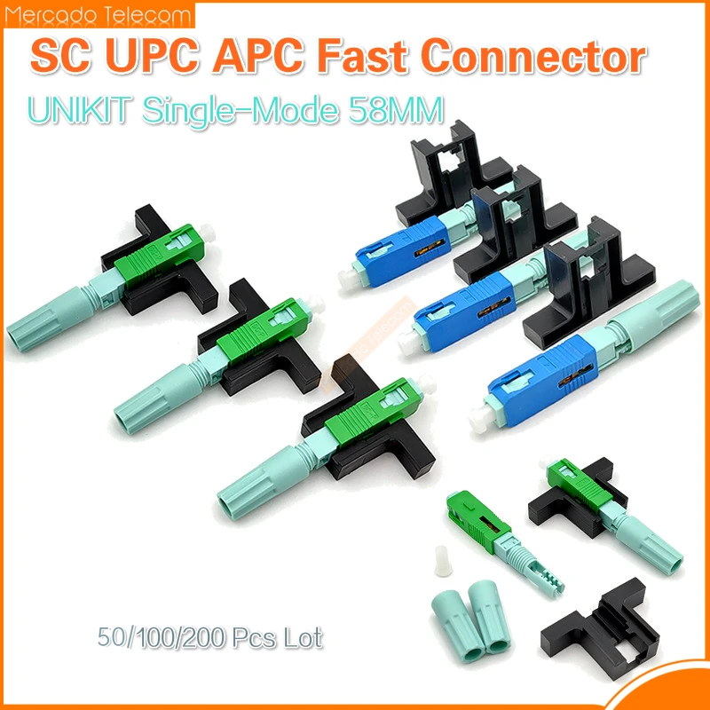 Free Shipping New SC APC UPC 58mm SM Single Mode Optical Connector FTTH Tool Cold Connector Tool SC UPC Fiber Quick Connector
