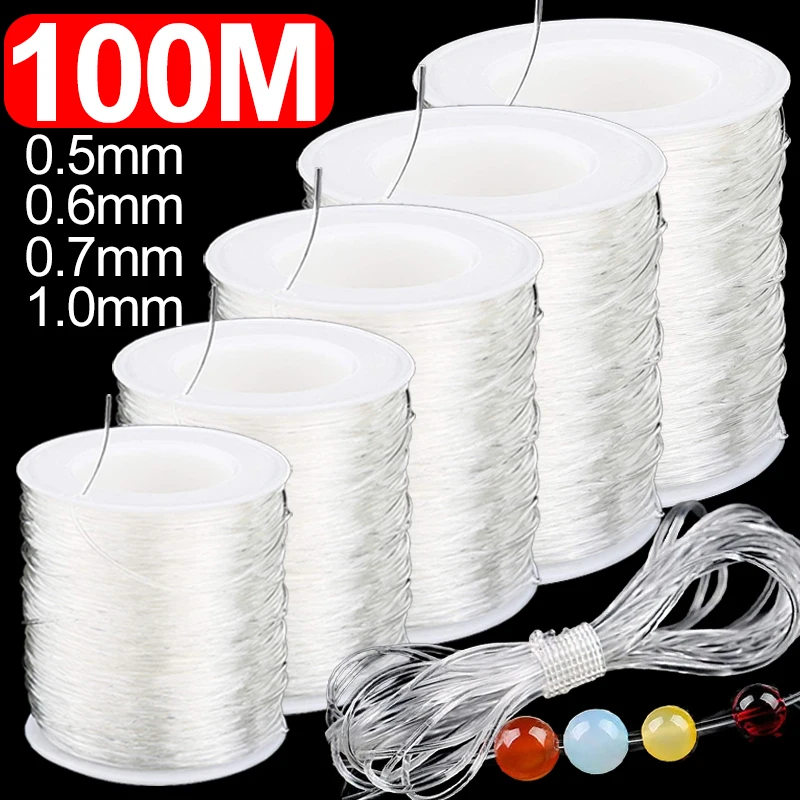 100m Strong Elastic Crystal Beading Thread Cord Jewelry Making Necklace  Bracelet DIY Beads Transparent String Stretchable Thread - AliExpress