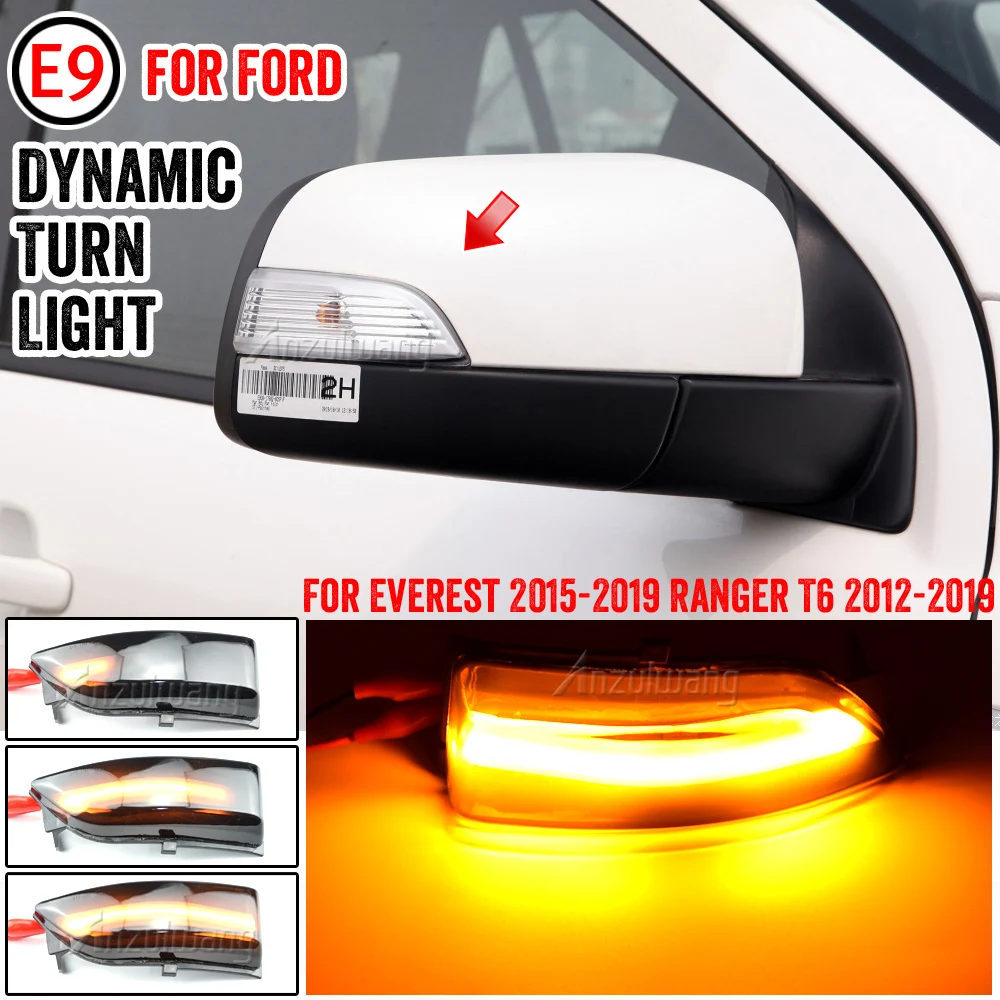 

Pair Dynamic LED Side Rearview Mirror Indicator Light Turn Signal Light Lamp for Ford Everest 2015-2019 Ranger T6 Raptor Wildtra